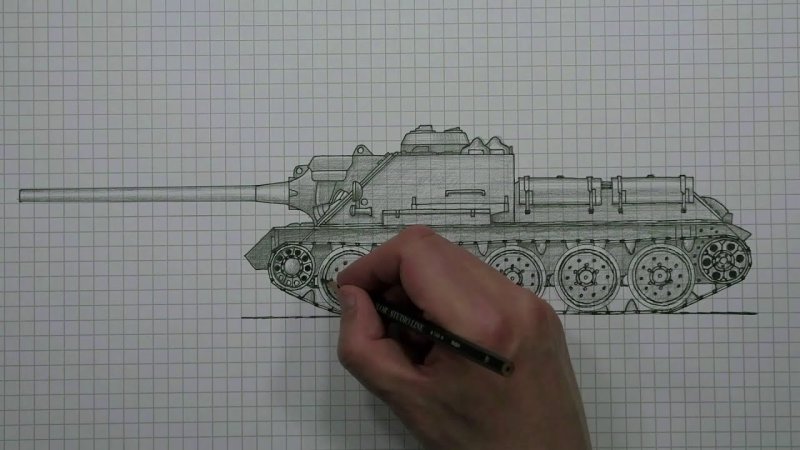 Рисование по клеточкам танка