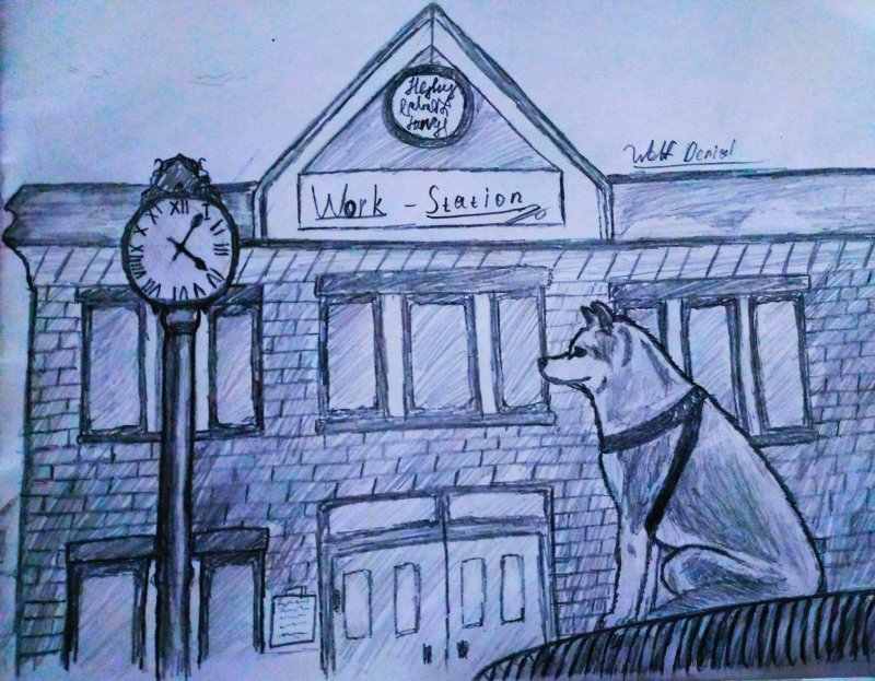 Нарисовать Хатико карандашом