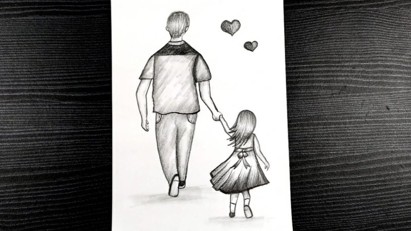 Рисунок папы для срисовки