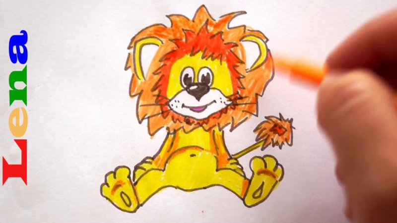 рисуем львенка