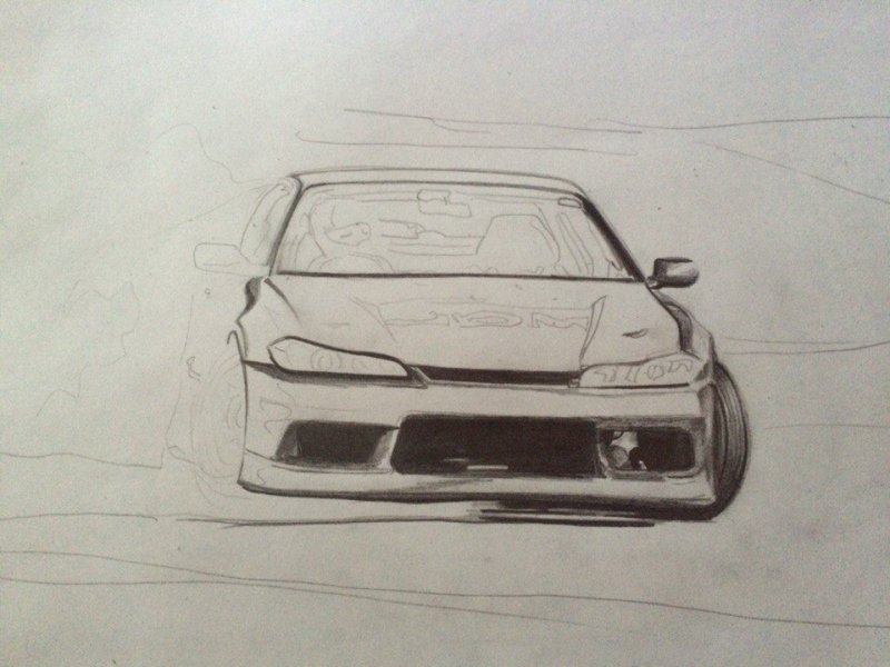 nissan silvia s15 дрифт рисунок