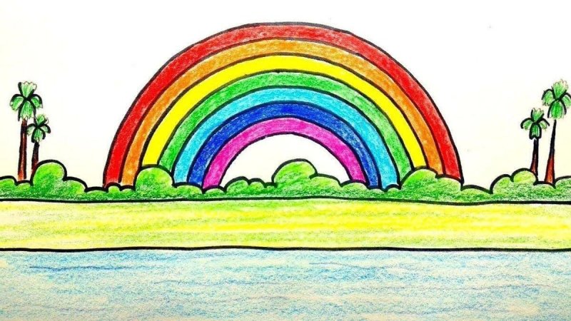 Радуга карандашом