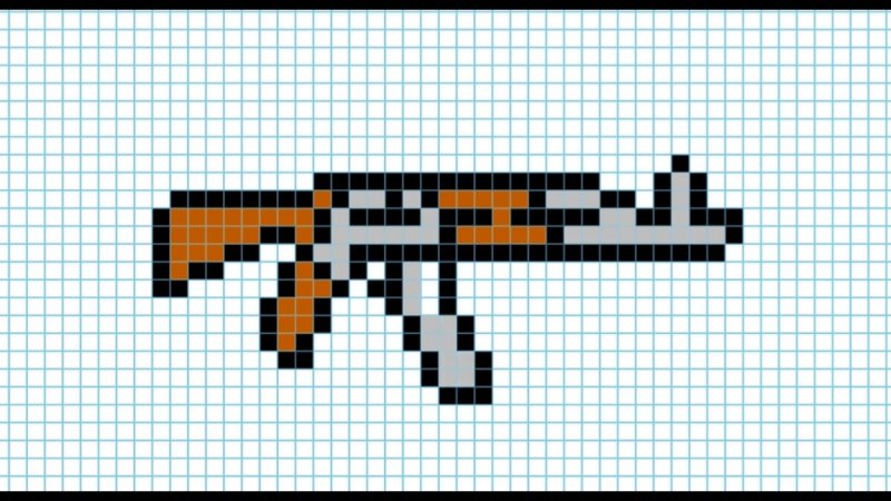 АК 47 по клеточкам