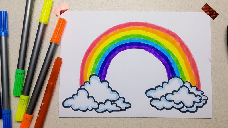 Радуга фломастерами