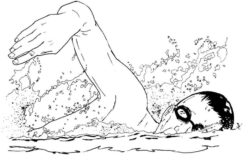 Плавание картинки раскраски