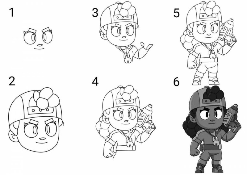 Бойцы из Brawl Stars Мэг