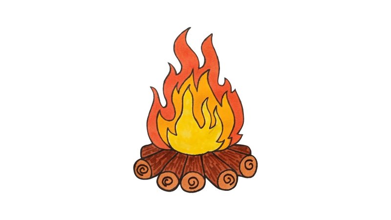 Огонь рисунок для детей