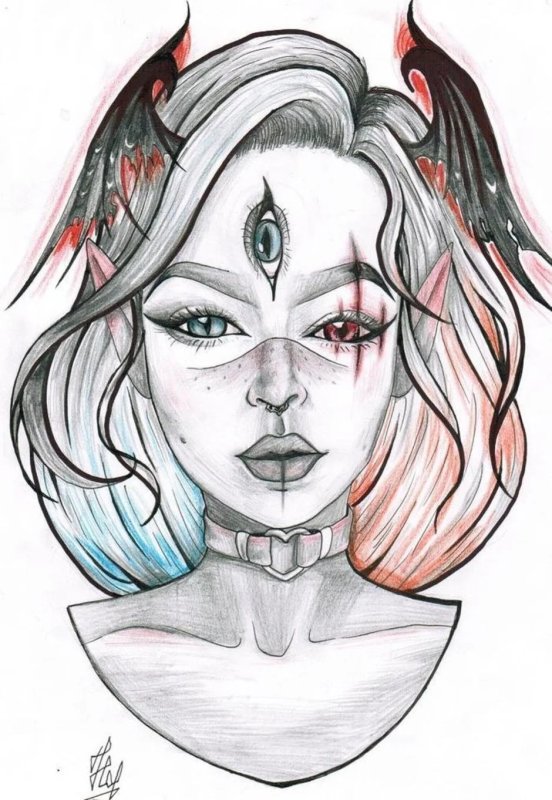 Эскиз карандашом мистика