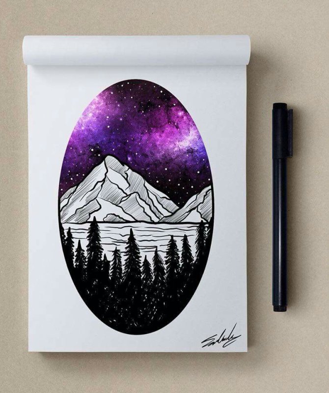 Космос картинки для срисовки