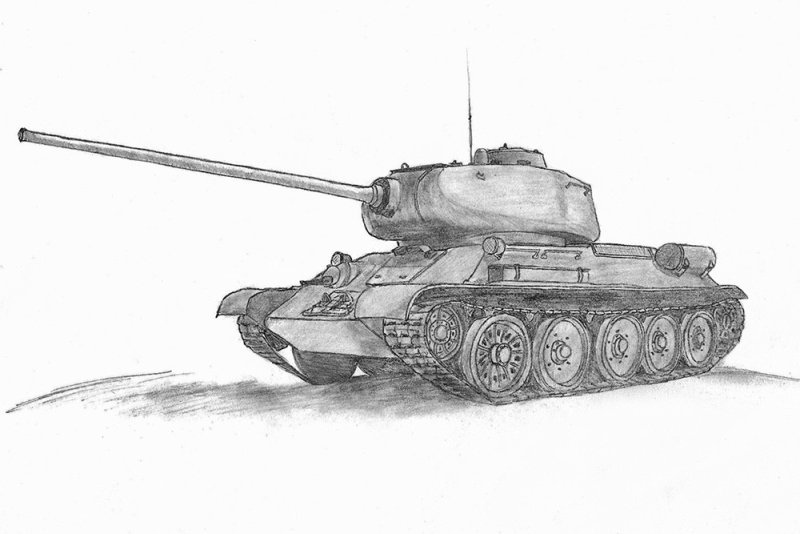 Танк т-34 рисунок