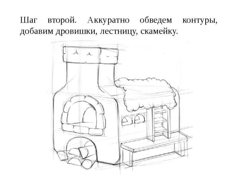 Рисунок русской печи
