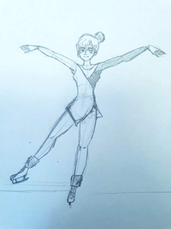 Фигуристка рисунок для срисовки