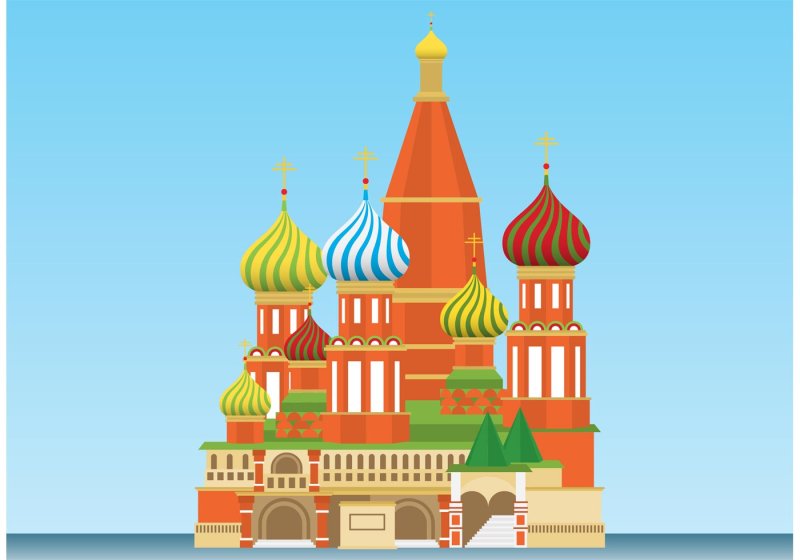 Собор Василия Блаженного Москва вектор
