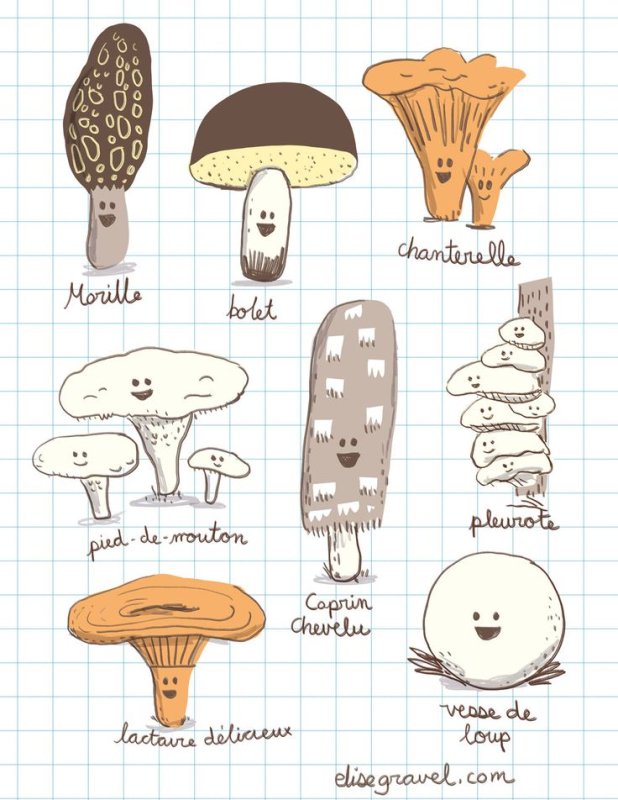 Идеи рисунков с грибами