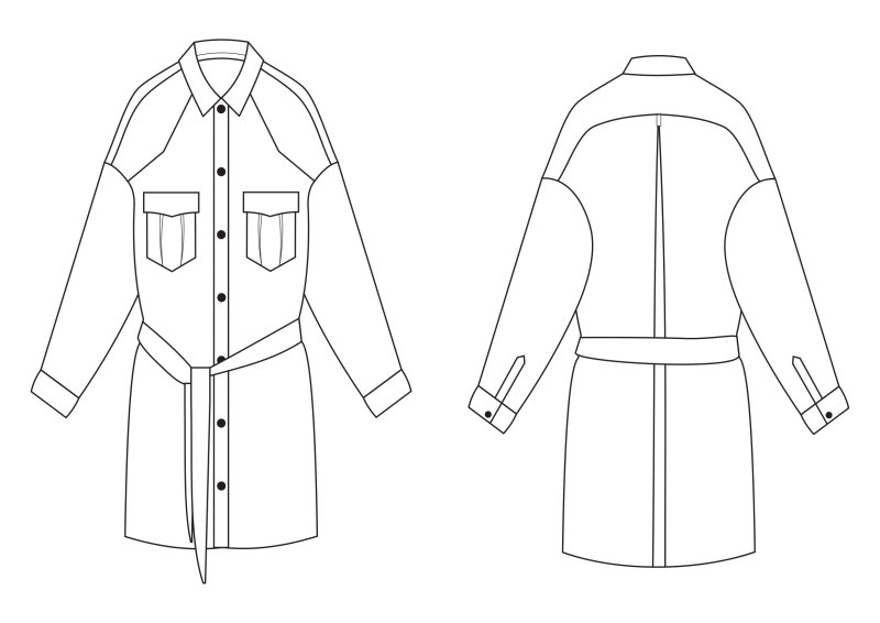 Технический рисунок пальто