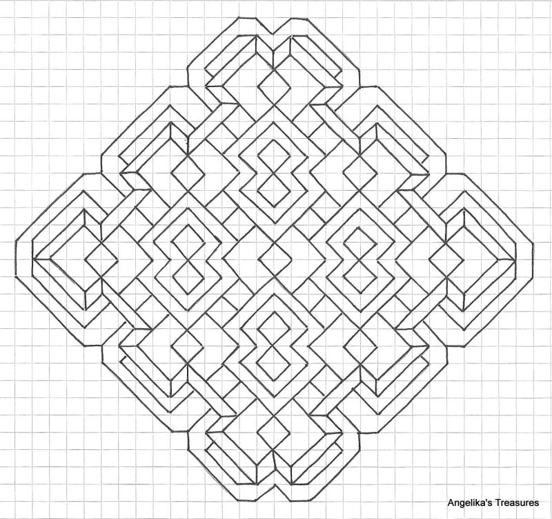 Мандала по клеточкам узоры в тетради