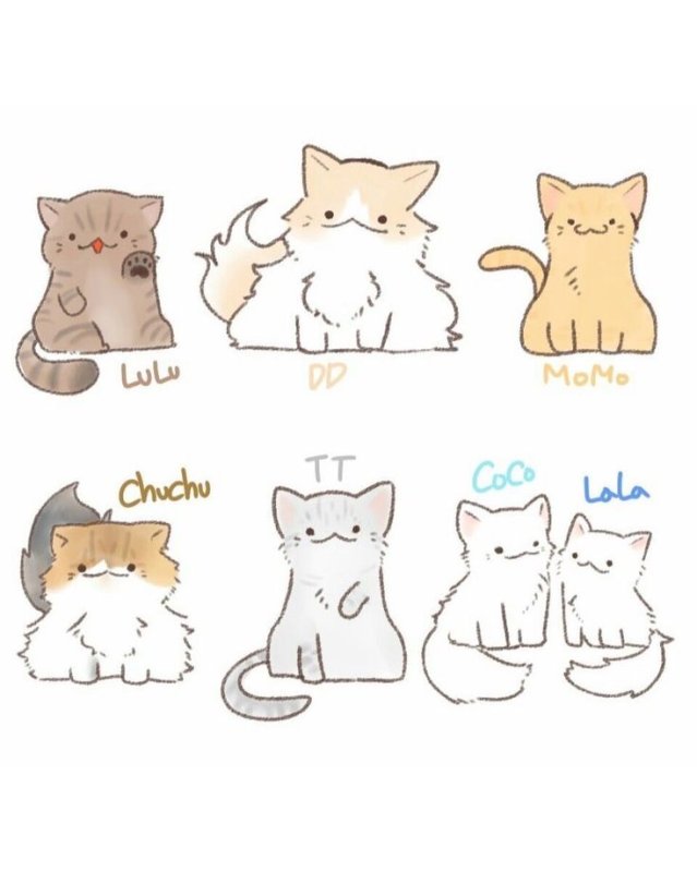 Котики из ТТ нарисованные
