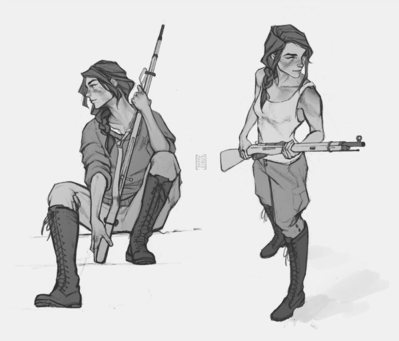 Референсы с ружьем