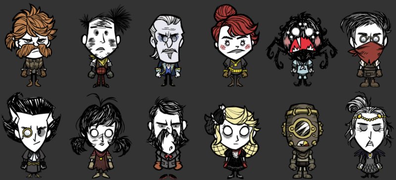Персонажи из игры don't Starve together