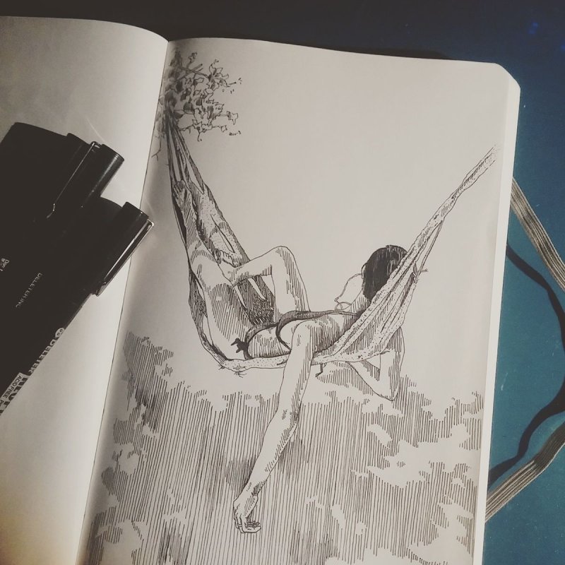 Рисунок в блокноте Эстетика