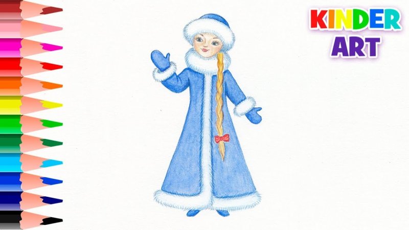 Рисунок Снегурочки карандашом