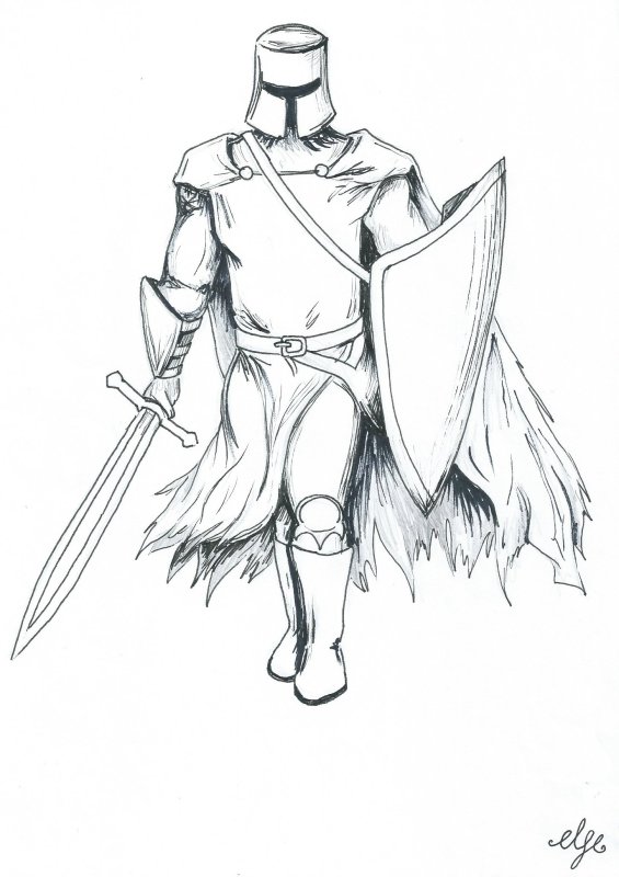 Рыцарь рисунок карандашом