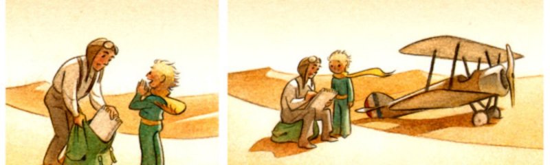 Маленький принц и летчик иллюстрации