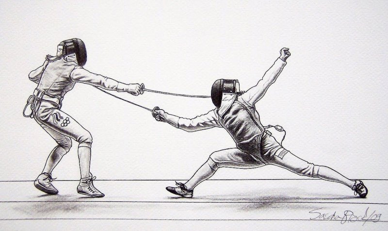 Спортивные рисунки карандашом