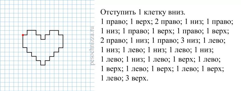 математический диктант 1 класс по клеточкам