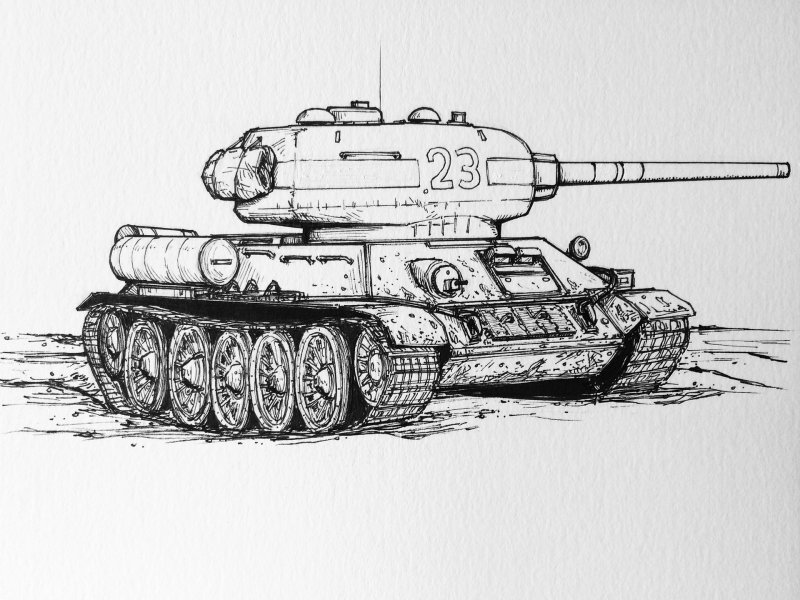 Танк т-34 85 рисунок