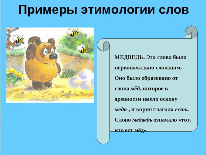Этимологические слова примеры слов