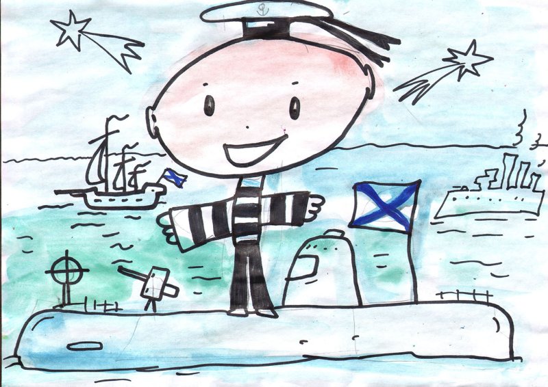 Детские рисунки моряков