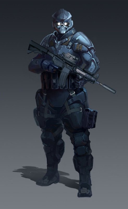 Cyberpunk Concept Art солдат
