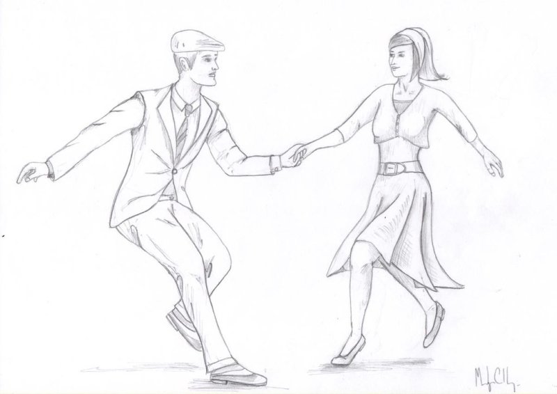 Танцы рисунок карандашом