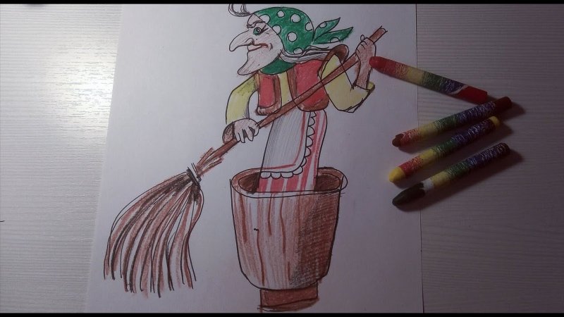 Детские рисунки бабы яги