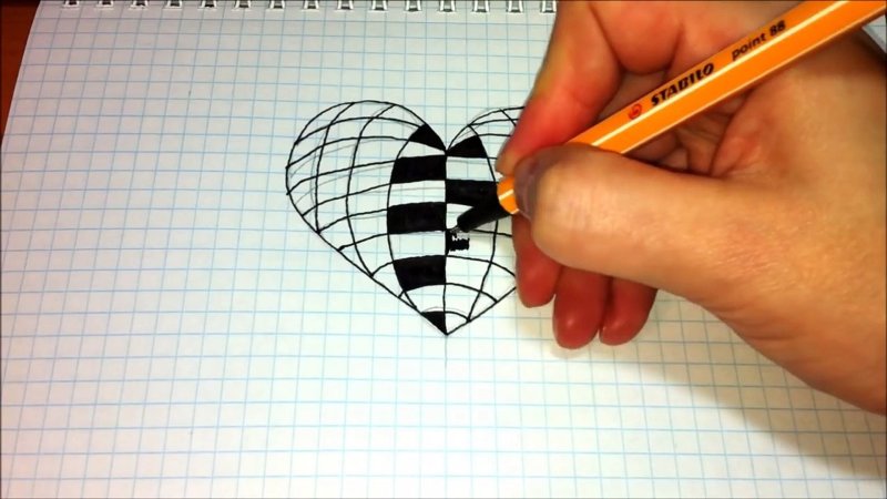 3д рисунки по клеткам