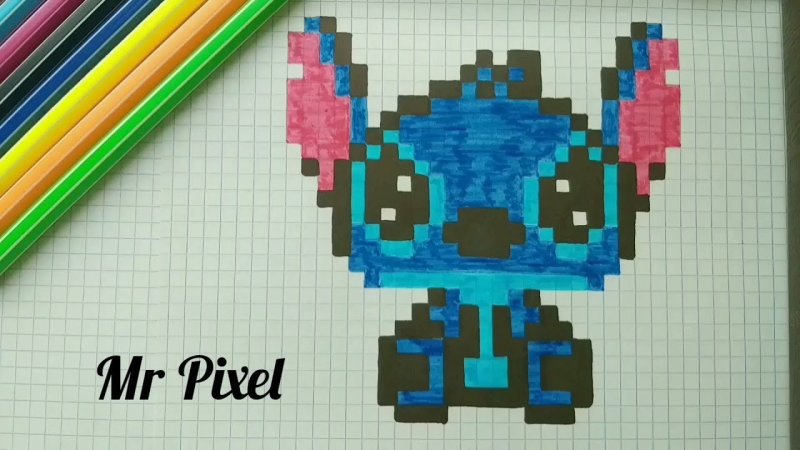 Рисункитп клеточкам Стич