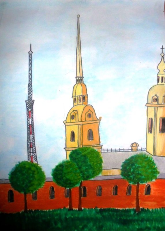 Петропавловский собор рисунок