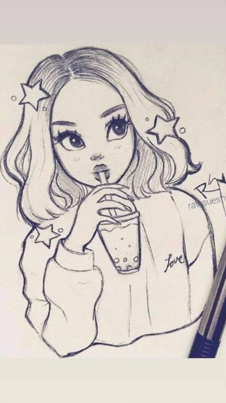 рисунки для срисовки девушек
