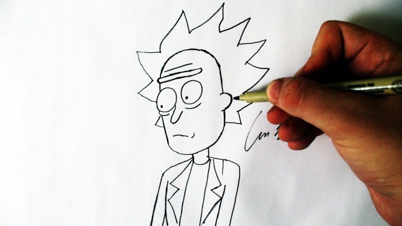 Рик арт карандашом