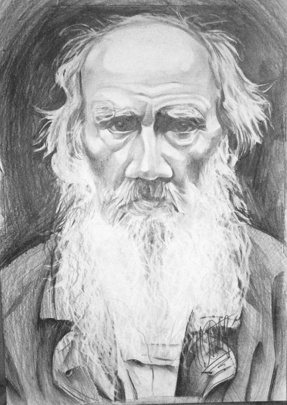 Лев толстой карандашом для начинающих легкие