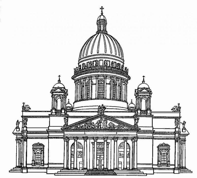 Исакиевский собор рисунок