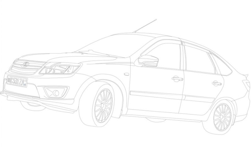 Лада Гранта лифтбек раскраска