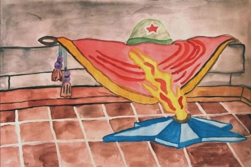 Вечный огонь рисунок