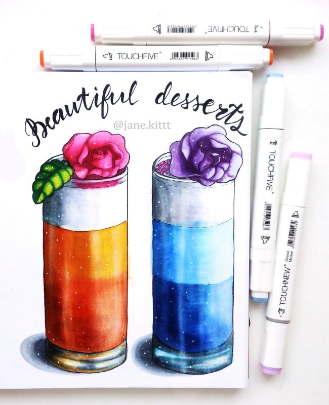 маркерами рисунки