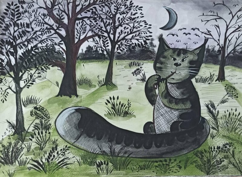 Рисунок кота Баюна