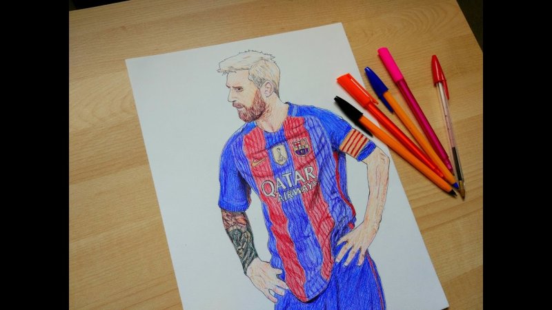 Футболист рисунок карандашом Messi