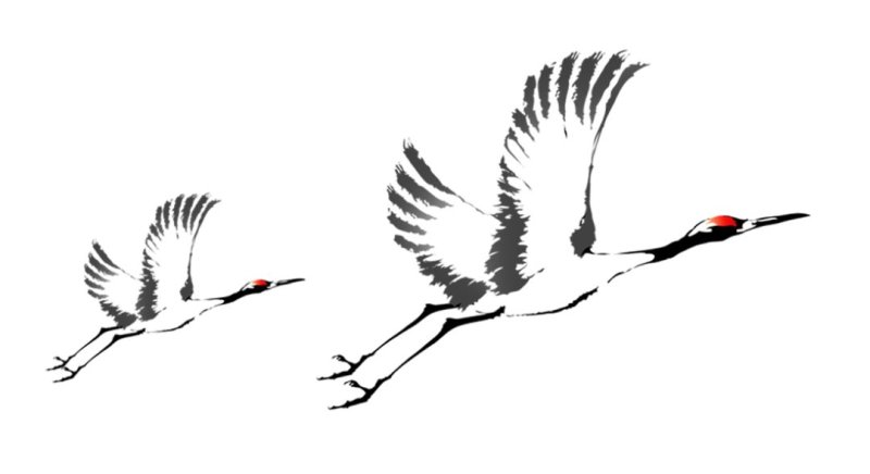 Журавль рисунок