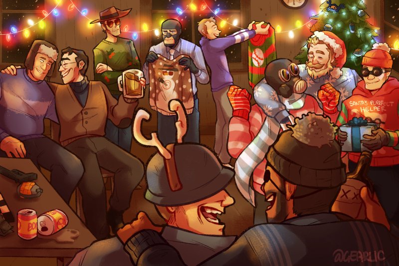 Новогодний арт tf2