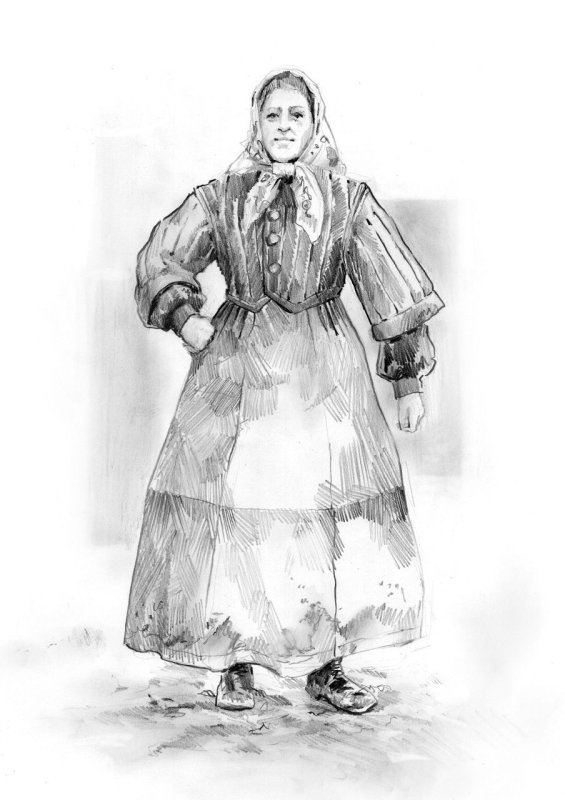 Крестьянка рисунок